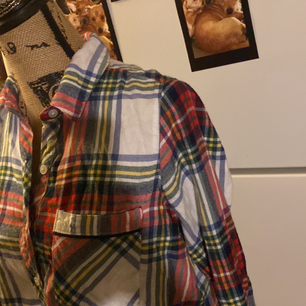 AERIE plaid flannel button down shirt size women’s extra small - Picture 6 of 10